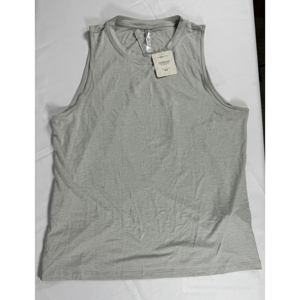 Fabletics Blake Open Back Tank Women Large Soft Grey Heather NWT Activewear Top